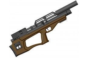 Пневматическая винтовка Krugergun Снайпер 4.5 мм Буллпап (420 мм, редуктор, взвод передний, деревянная)