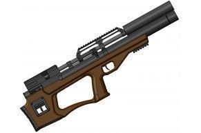 Пневматическая винтовка Krugergun Снайпер 4.5 мм Буллпап (420 мм, редуктор, взвод передний, дерево, резервуар 510)