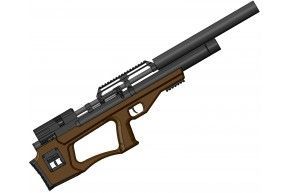 Пневматическая винтовка Krugergun Bullpup Снайпер 4.5 мм (580 мм, 510 резервуар, передний взвод, дерево, редуктор)