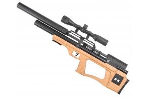 Пневматическая винтовка Krugergun Снайпер 5.5 мм Буллпап (580 мм, прямоток, передний взвод, дерево, резервуар 510) 