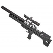 Пневматическая винтовка Krugergun Снайпер 5.5 мм Буллпап (580 мм, резервуар 510, прямоток, передний взвод, пластик) 