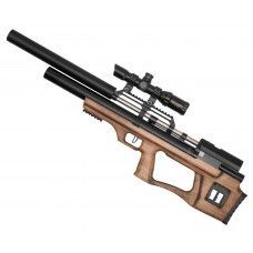 Пневматическая винтовка Krugergun Снайпер 6.35 мм Буллпап (580 мм, резервуар 510, передний взвод, прямоток, дерево)