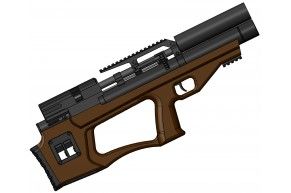 Пневматическая винтовка Krugergun Снайпер Буллпап 4.5 мм (300 мм, дерево, передний взвод, прямоток)