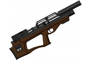 Пневматическая винтовка Krugergun Снайпер Буллпап 4.5 мм (420 мм, резервуар 430, прямоток, передний взвод, дерево)