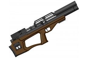 Пневматическая винтовка Krugergun Снайпер Буллпап 4.5 мм (420 мм, прямоток, дерево, передний взвод, резервуар 510)
