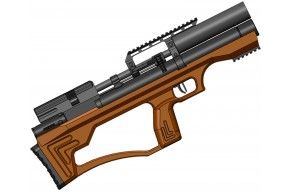 Пневматическая винтовка Krugergun 4.5 мм Снайпер Bullpup (300 мм, передний взвод, редуктор, высокий мостик, дерево L)