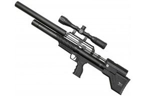 Пневматическая винтовка Krugergun Снайпер Буллпап 4.5 мм (580 мм, резервуар 510, передний взвод, прямоток, пластик)
