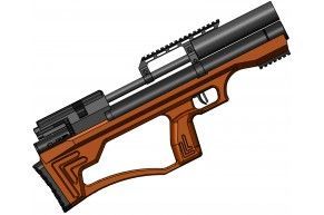 Пневматическая винтовка Krugergun Снайпер Буллпап 4.5 мм (300 мм, прямоток, дерево L, высокий мостик)