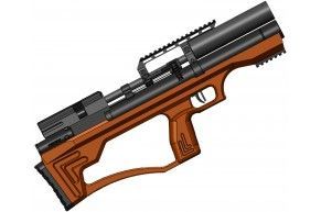 Пневматическая винтовка Krugergun Снайпер Буллпап 5.5 мм (300 мм, прямоток, высокий мостик, передний взвод, дерево L)