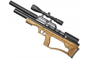 Пневматическая винтовка Krugergun Снайпер 4.5 мм Буллпап (500 мм, редуктор, взвод передний, дерево L, резервуар 510)
