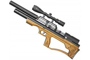 Пневматическая винтовка Krugergun Снайпер Буллпап 6.35 мм (500 мм, резервуар 510, передний взвод, редуктор, дерево L)