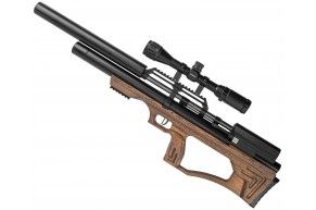Пневматическая винтовка Krugergun Снайпер 5.5 мм Буллпап (580 мм, прямоток, передний взвод, дерево L, резервуар 510) 