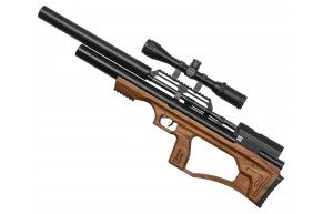 Пневматическая винтовка Krugergun Снайпер Буллпап 6.35 мм (580 мм, резервуар 510, редуктор, передний взвод, дерево L)