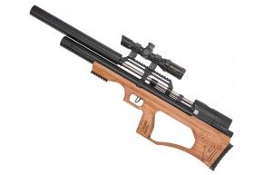 Пневматическая винтовка Krugergun Снайпер 6.35 мм Буллпап (580 мм, резервуар 510, передний взвод, прямоток, дерево L)