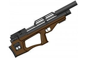 Пневматическая винтовка Krugergun Снайпер Буллпап 6.35 мм (420 мм, резервуар 430, прямоток, дерево)