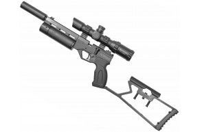 Пневматический пистолет Krugergun Корсар 5.5 мм (PCP, 180 мм, редуктор, манометр, d42, с прикладом)