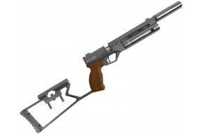 Пневматический пистолет Krugergun Корсар 5.5 мм (180 мм, d32, с манометром, с прикладом, дерево)