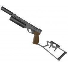 Пневматический пистолет Krugergun Корсар 4.5 мм (180 мм, d42, с манометром, с прикладом, дерево)