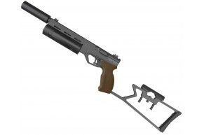 Пневматический пистолет Krugergun Корсар 4.5 мм (180 мм, d42, с манометром, с прикладом, дерево)