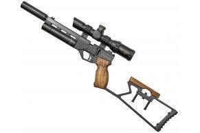 Пневматический пистолет Krugergun Корсар 6.35 мм (180 мм, Ф32, с манометром, с прикладом, дерево)