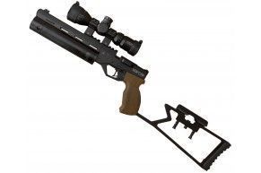 Пневматический пистолет KrugerGun Корсар 6.35 мм (240 мм, D42, с прикладом, с манометром, дерево)