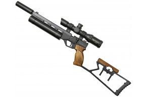 Пневматический пистолет KrugerGun Корсар 6.35 мм (240 мм, D42, с прикладом, с манометром, дерево)