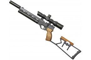 Пневматический пистолет KrugerGun Корсар 5.5 мм (240 мм, резервуар 32, с манометром, приклад, дерево)