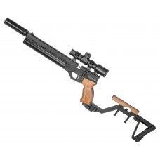 Пневматический пистолет Krugergun Корсар 6.35 мм (240 мм, D32, с манометром, приклад, дерево, редуктор)