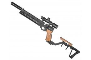 Пневматический пистолет Krugergun Корсар 6.35 мм (240 мм, D32, с манометром, приклад, дерево, редуктор)