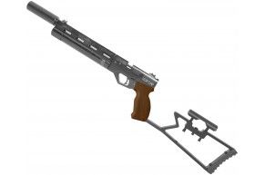 Пневматический пистолет KrugerGun Корсар 5.5 мм (d42, ствол 240, с манометром, с прикладом, дерево)