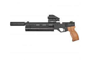 Пневматический пистолет Krugergun Корсар 6.35 мм (240 мм, D42, редуктор, с манометром, дерево)