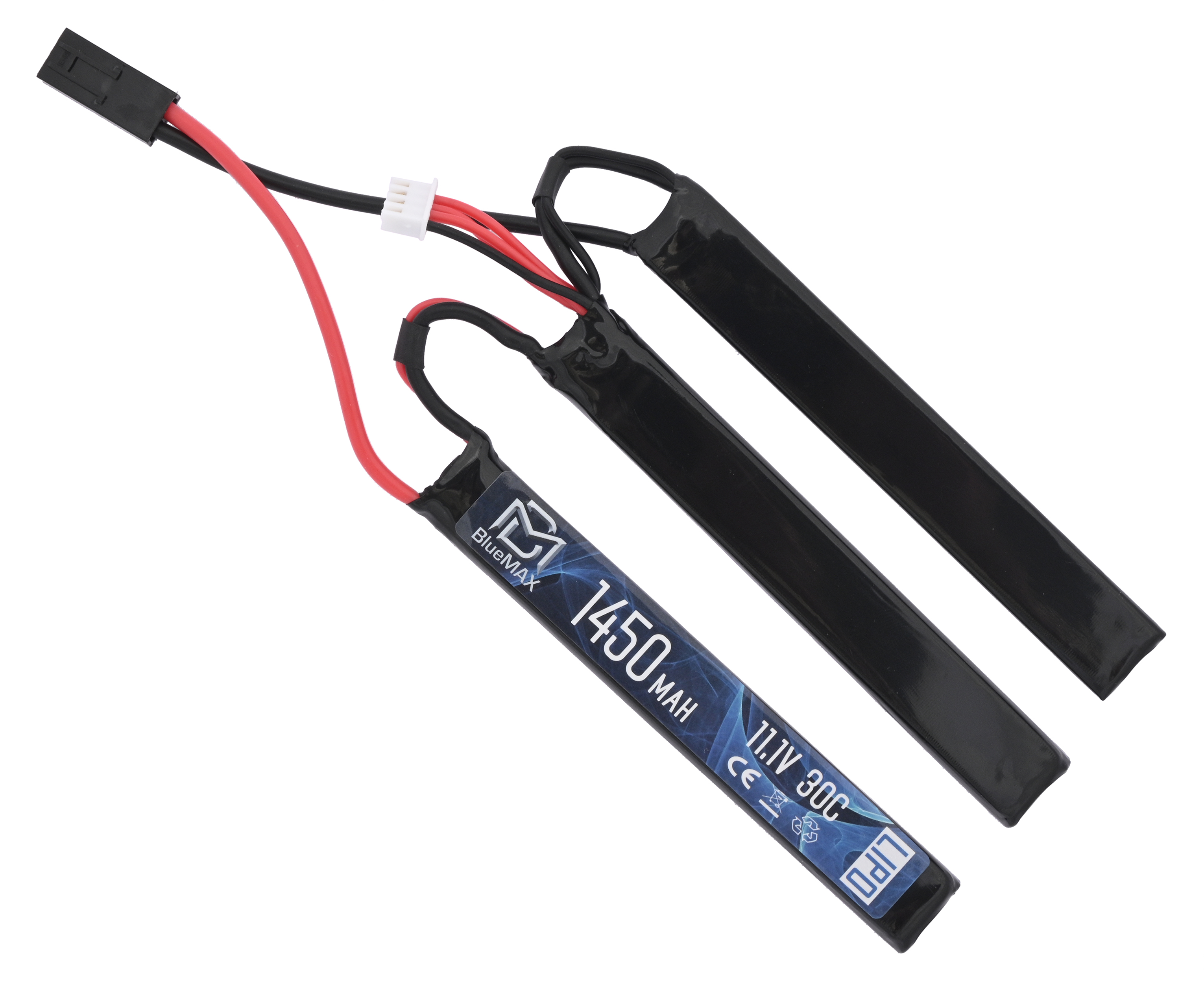 Аккумулятор BlueMax Li-Po 11.1V 1450mAh 30C Triple 3x (7.2x16.3x115 мм, Mini Tamiya) Аккумулятор BlueMax Li-Po 11.1V 1450mAh 30C Triple 3x (7.2x16.3x115 мм, Mini Tamiya)