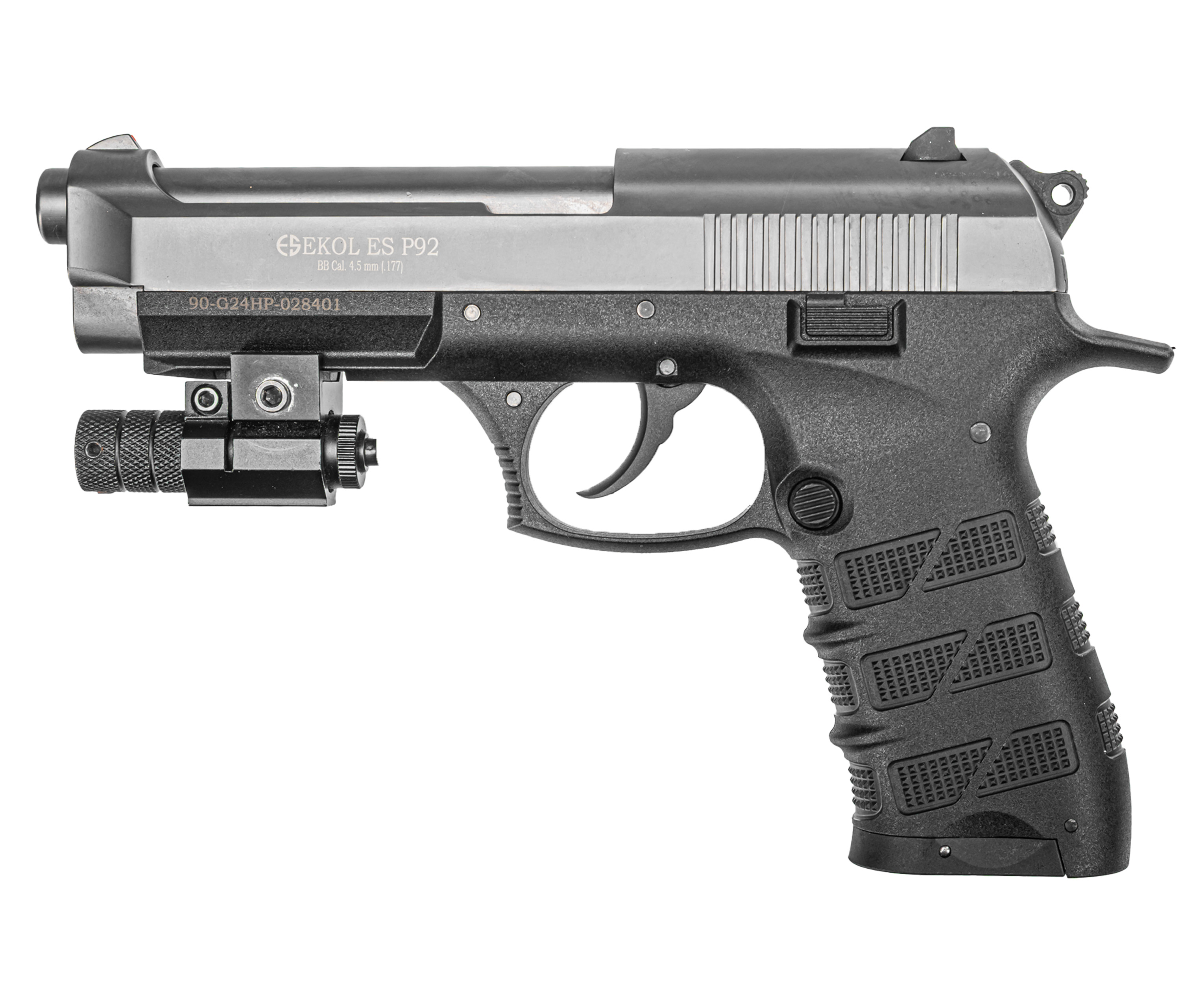 Пневматический пистолет Ekol ES P92 Fume 4.5 мм (никель, Beretta 92)
