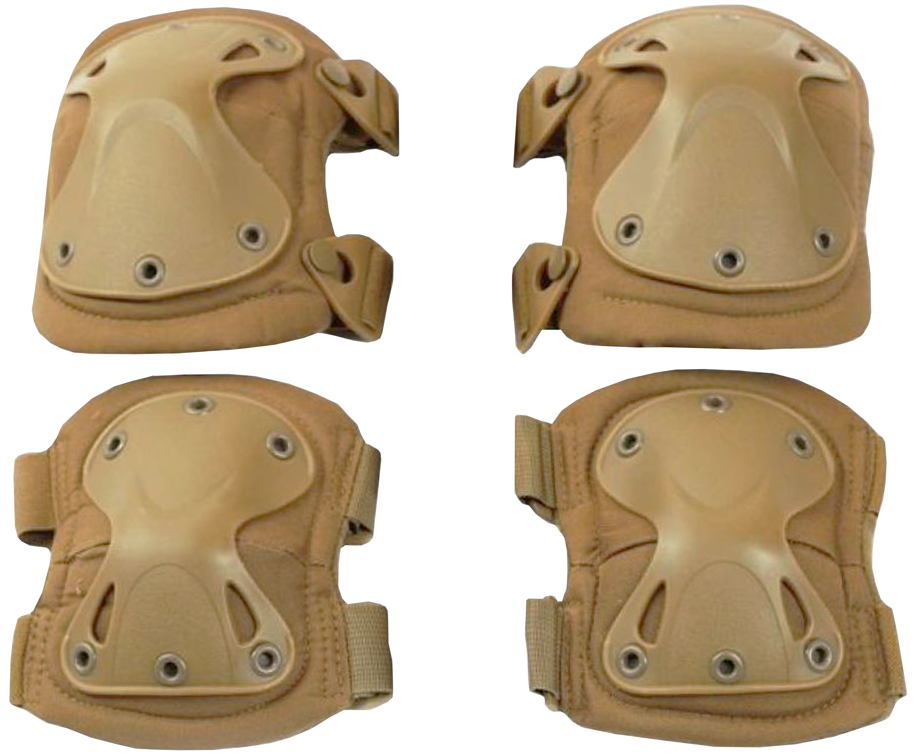 Защитный комплект Anbison Sports SWAT X-Cap (Tan, AS-PG0021T, наколенники, налокотники)
