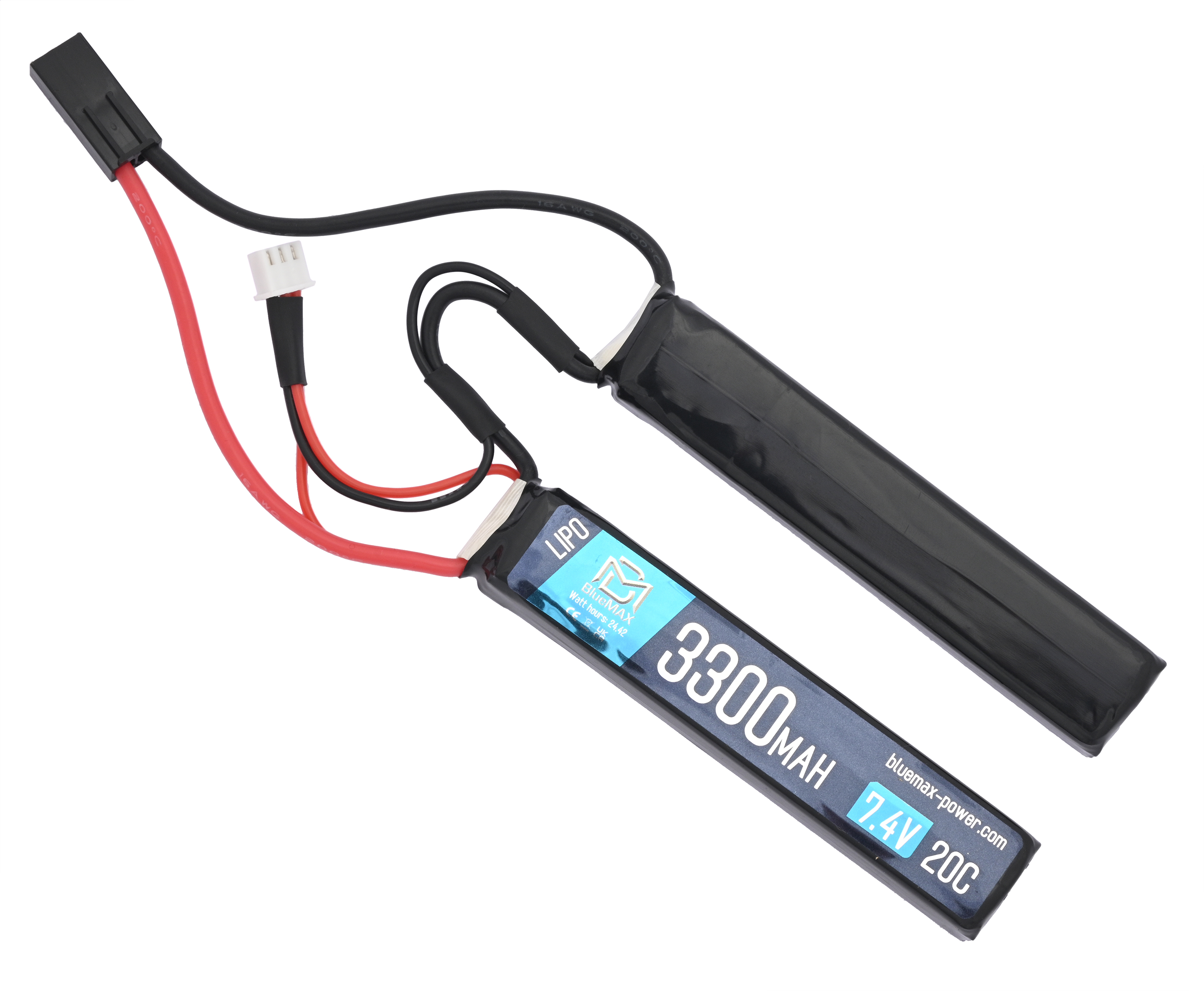 Аккумулятор BlueMax Li-Po 7.4V 3300mAh 20C Nunchuck 2x (19x21x128 мм, Mini Tamiya) Аккумулятор BlueMax Li-Po 7.4V 3300mAh 20C Nunchuck 2x (19x21x128 мм, Mini Tamiya)