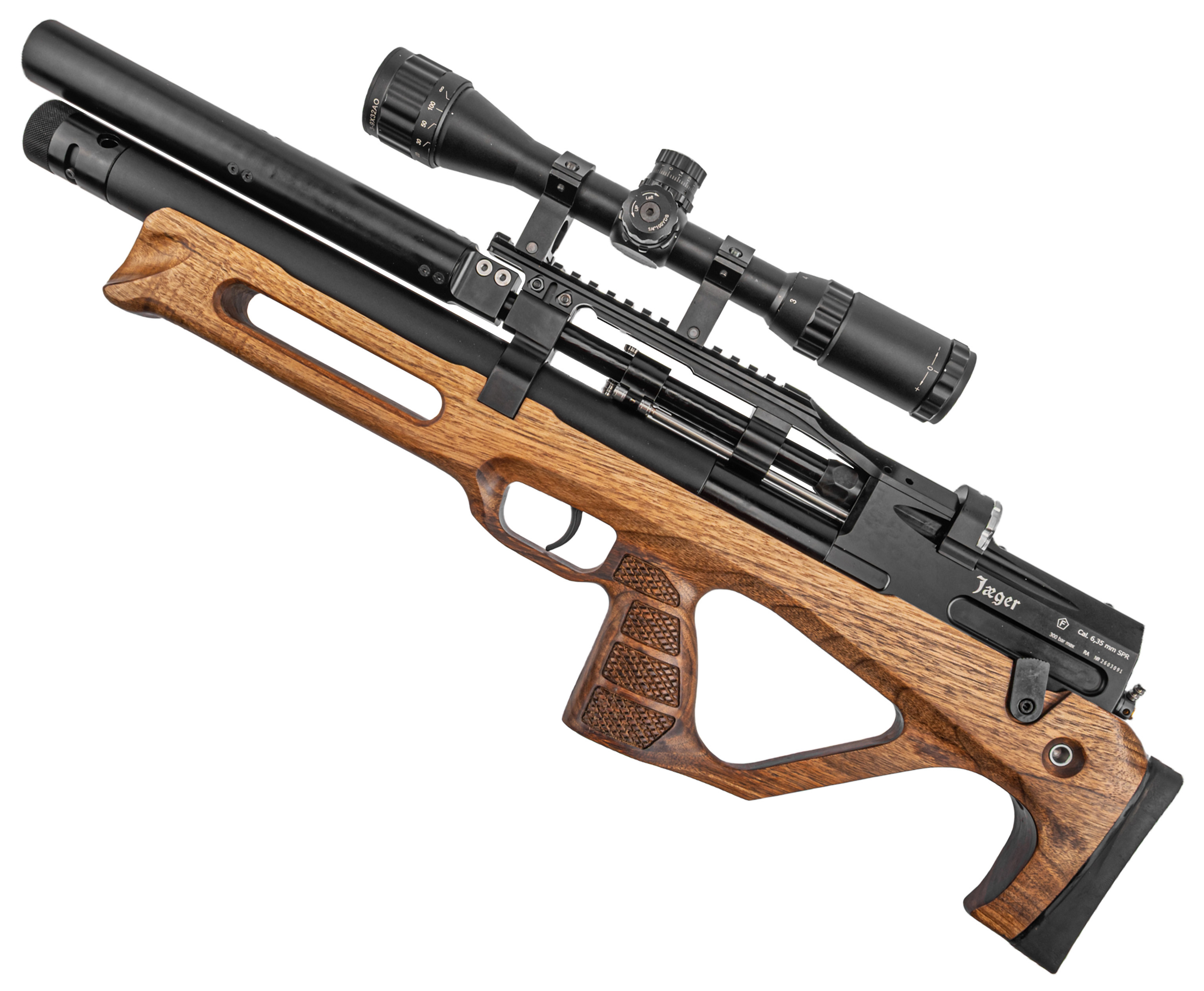 Пневматическая винтовка Jager SPR BullPup 6.35 мм (дерево, 400 мм, AP, передний взвод)