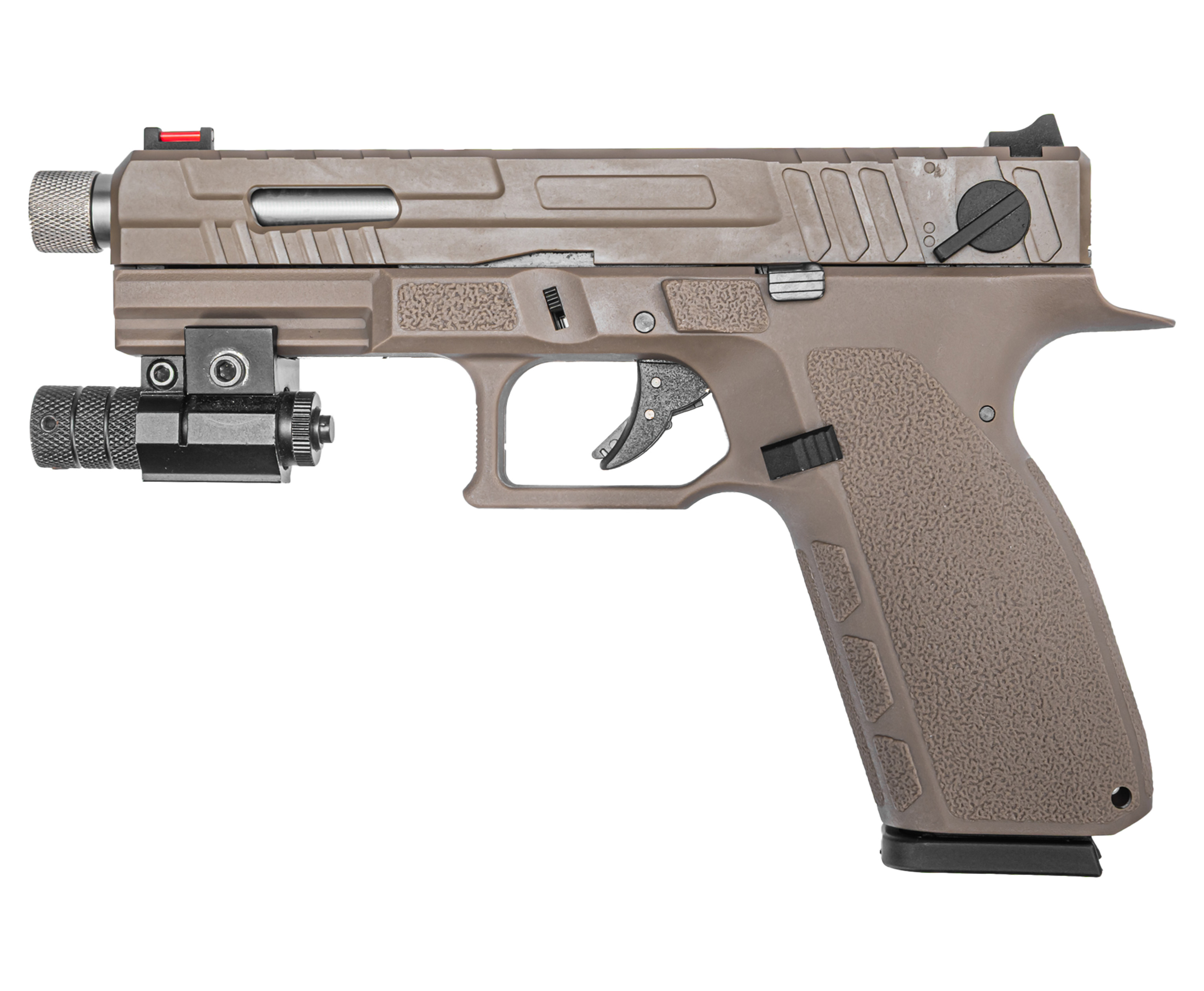 Страйкбольный пистолет KJW KP-13F (резьба, автоматический, Green Gas, Tan)