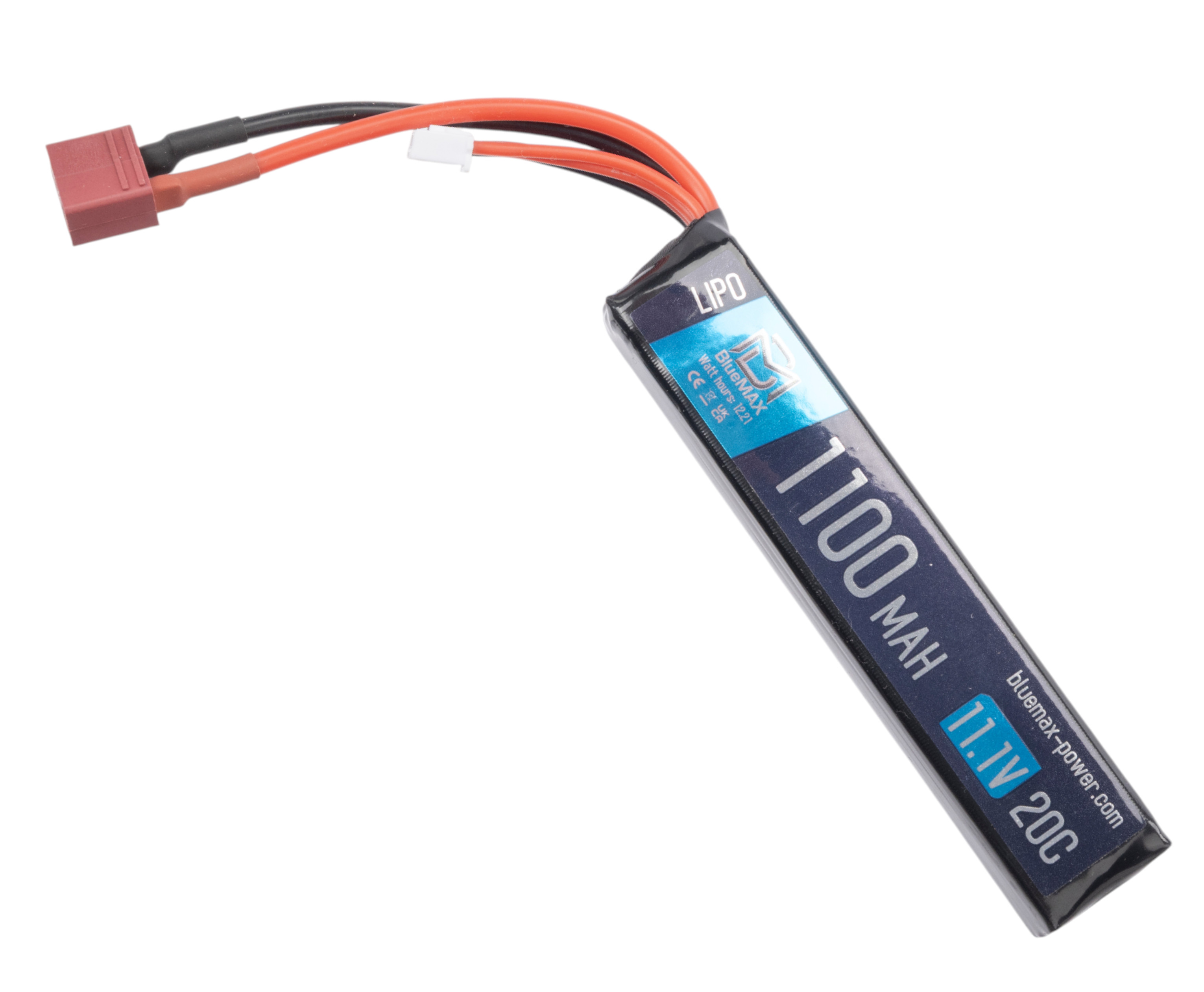 Аккумулятор BlueMax Li-Po 11.1V 1100mAh 20C AK-type (18x21x106 мм, T-Connector)