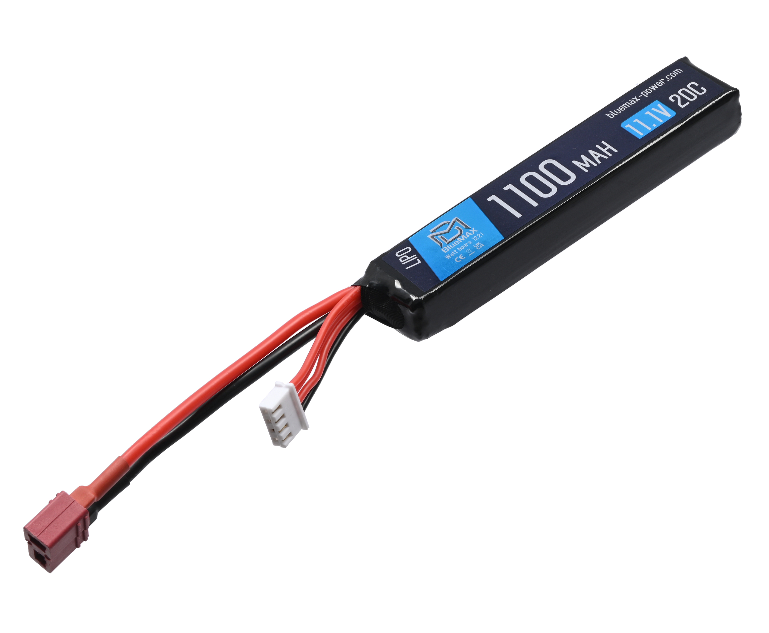 Аккумулятор BlueMax Li-Po 11.1V 1100mAh 20C AK-type (18x21x106 мм, T-Connector)