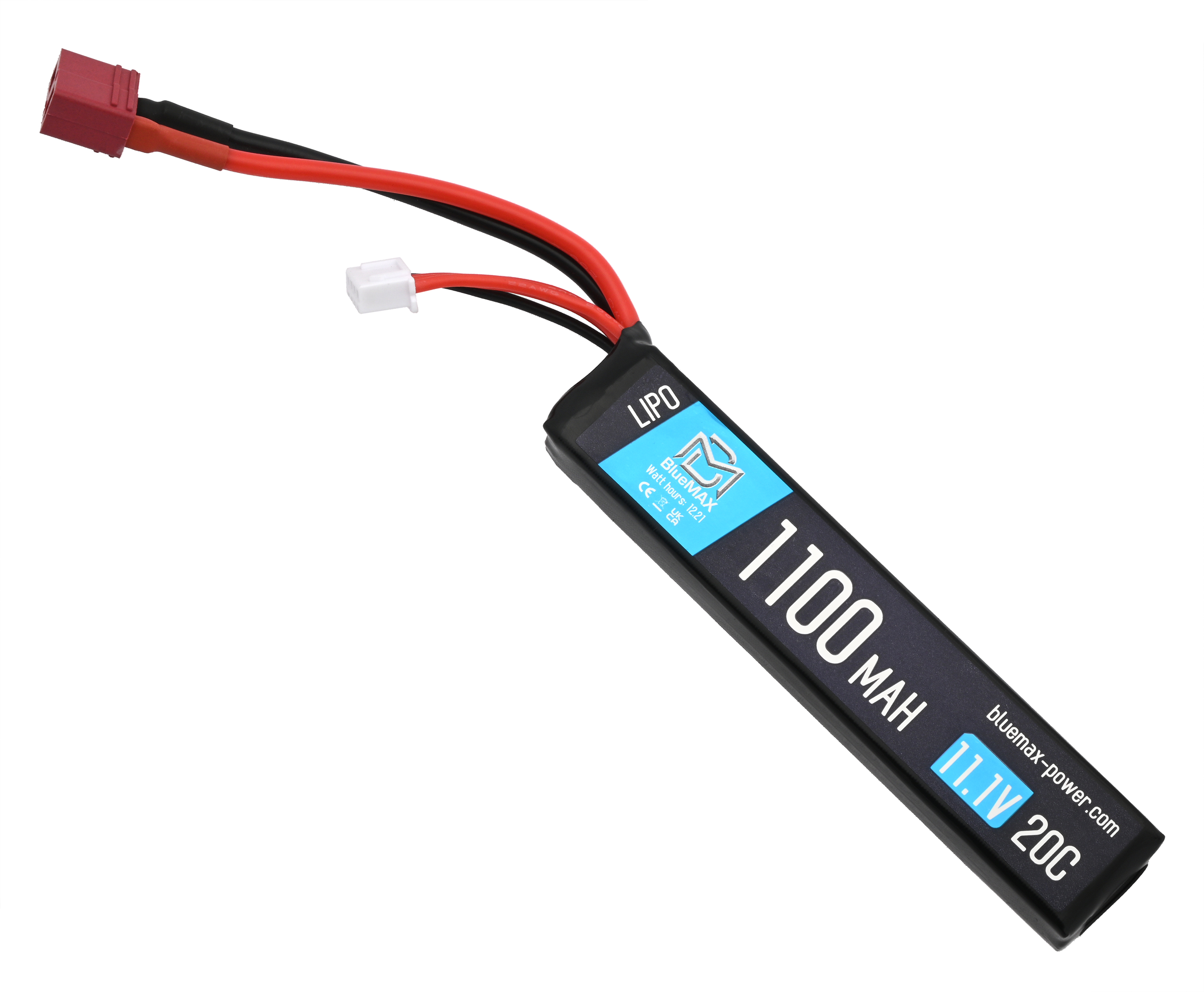 Аккумулятор BlueMax Li-Po 11.1V 1100mAh 20C AK-type (18x21x106 мм, T-Connector)