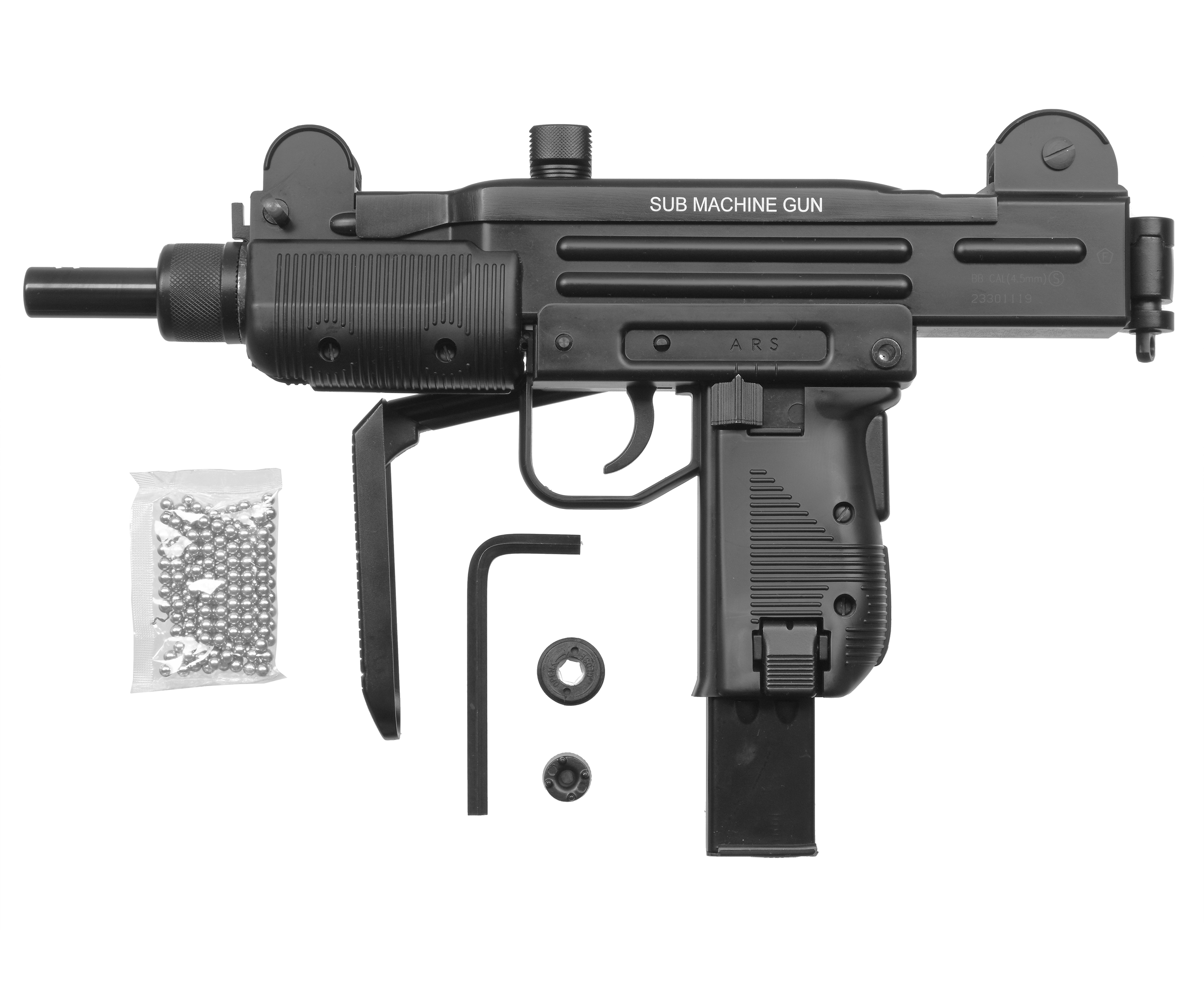 Пневматический пистолет-пулемет KWC Submachine Gun 4.5 мм (CO2, mini Uzi, Blowback, автоогонь) Пневматический пистолет-пулемет KWC Submachine Gun 4.5 мм (CO2, mini Uzi, Blowback, автоогонь)