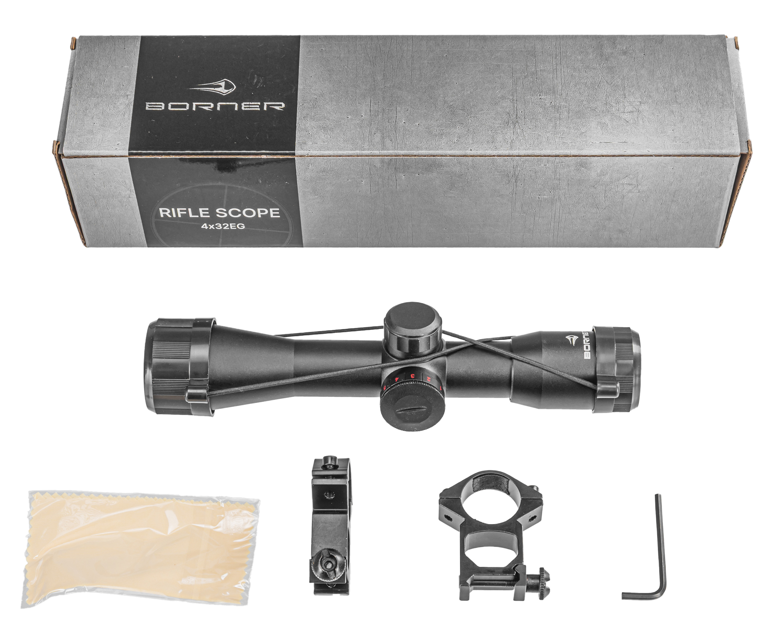 Оптический прицел Borner 4x32 EG (Weaver, для арбалета, подсветка, 25.4 мм)