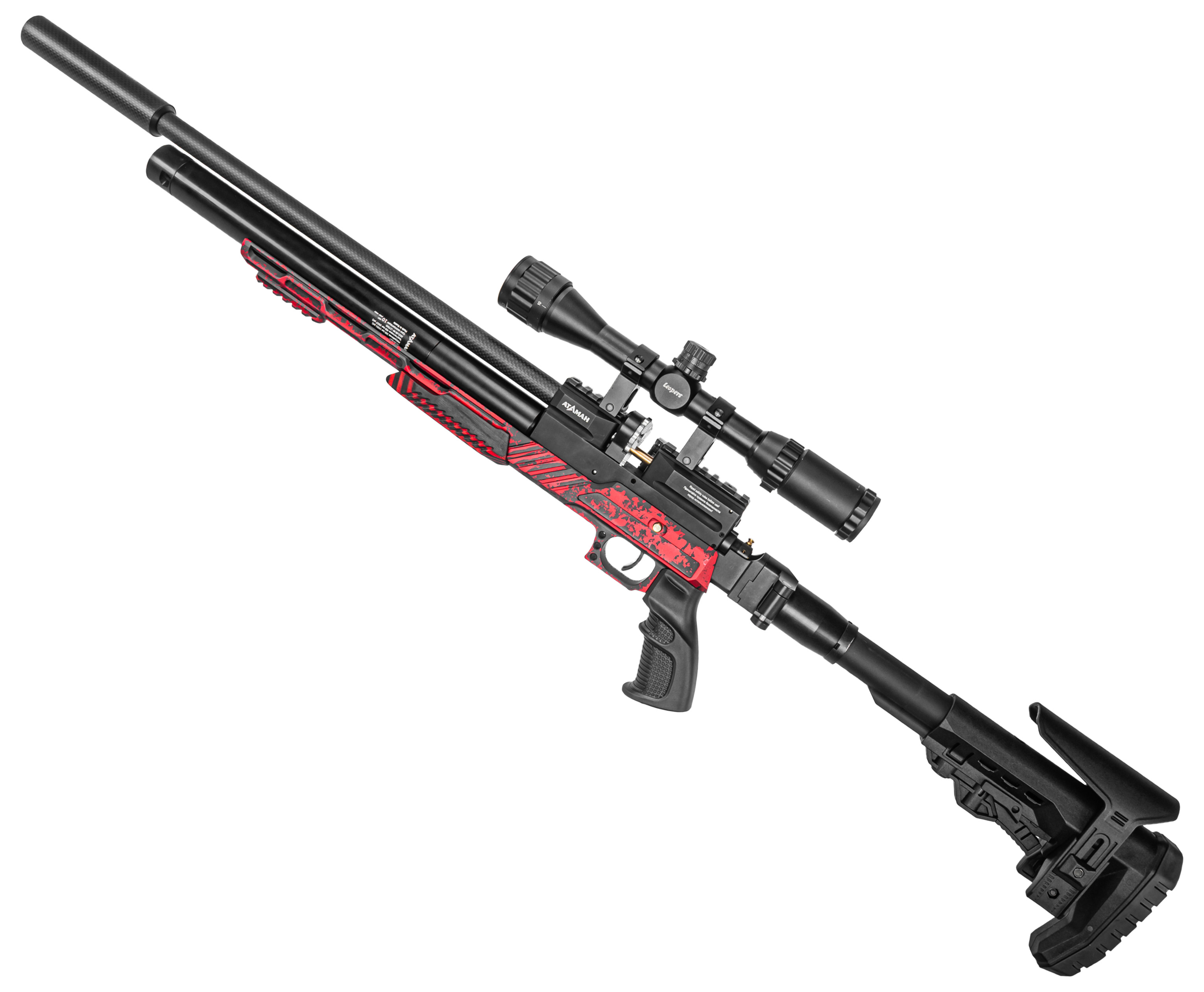 Пневматическая винтовка Ataman M20 650 Ultra-C 6.35 мм (алюминий, редуктор, под полнотел, красный)