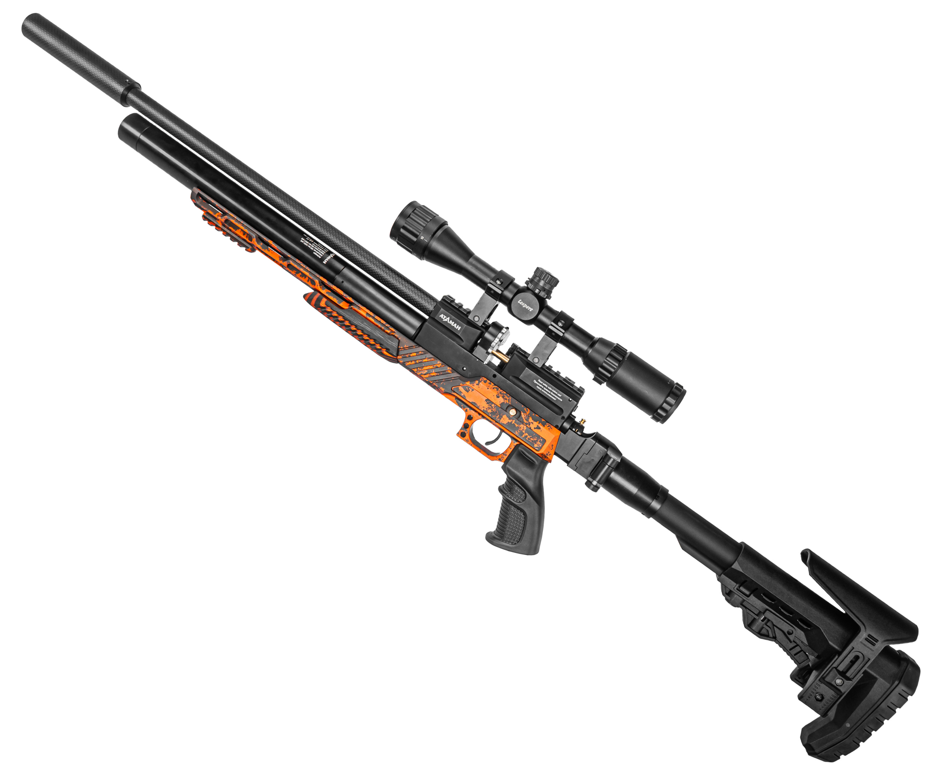 Пневматическая винтовка Ataman M20 650 Ultra-C 6.35 мм (алюминий, редуктор, под полнотел, оранжевый)