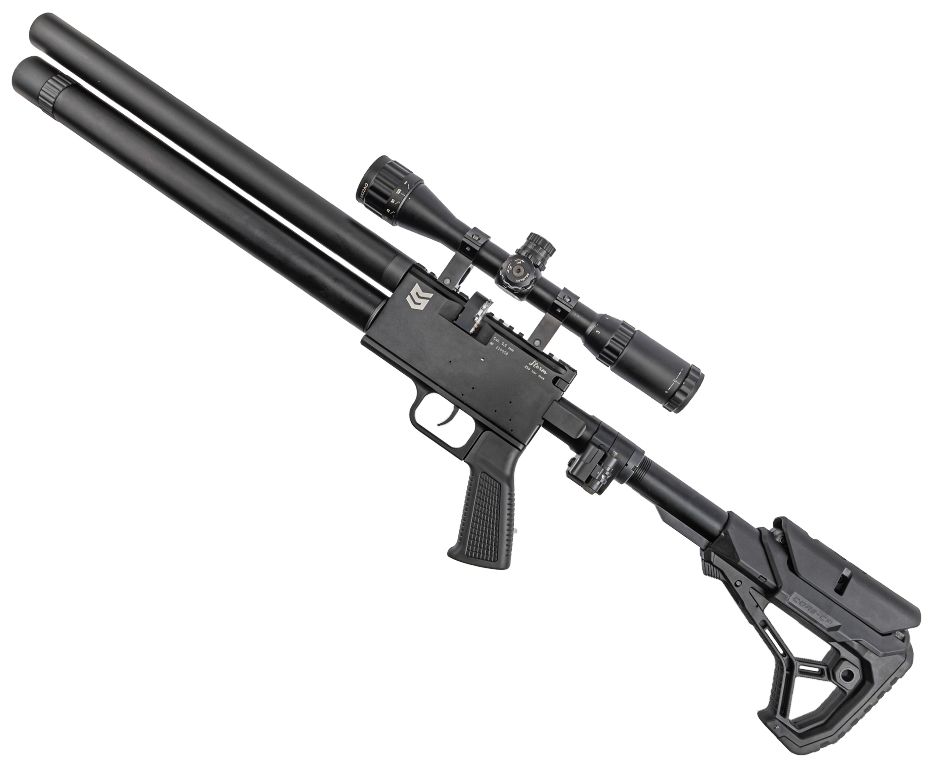 Пневматическая винтовка Storm Minigun Magnum Tactic 5.5 мм (ПЦП, 320 мм, складной)