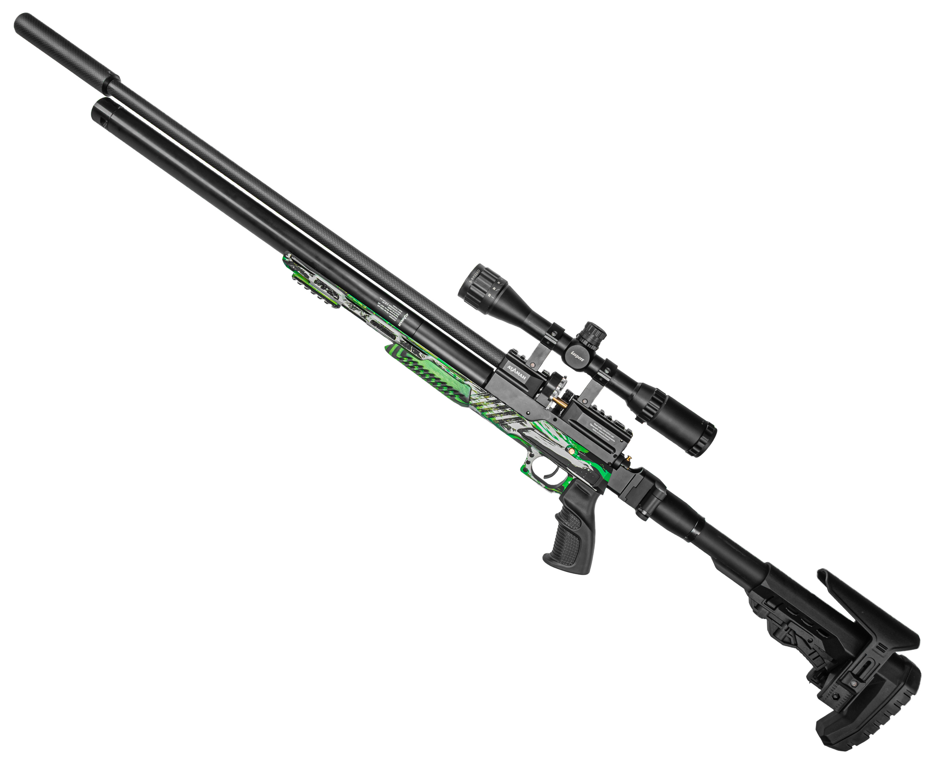 Пневматическая винтовка Ataman M20SD 650 Tactical Carbine 6.35 мм (алюминий, зеленый, под полнотел, редуктор)