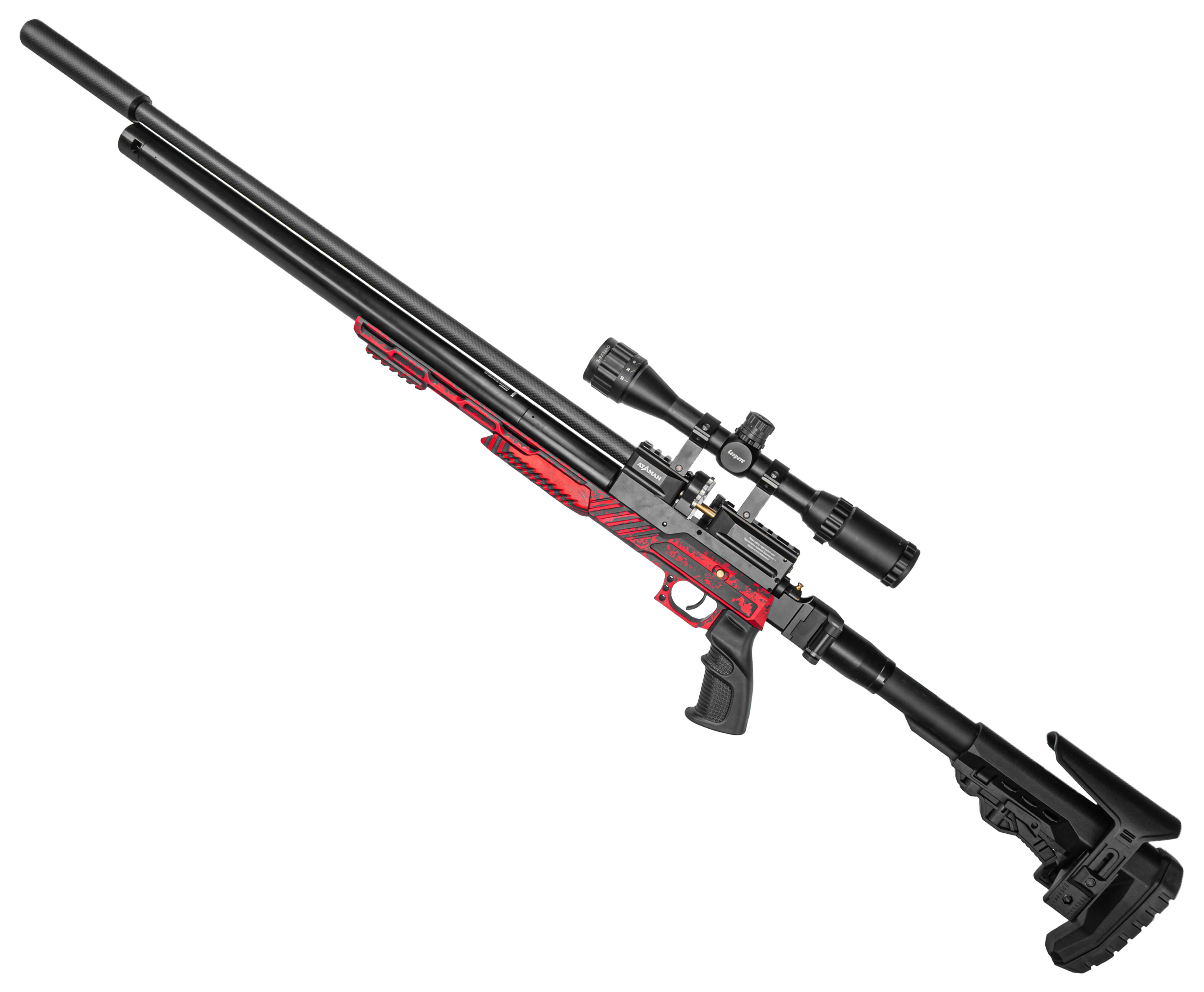 Пневматическая винтовка Ataman M20SD 650 Tactical Carbine 6.35 мм (алюминий, красный, под полнотел, редуктор)