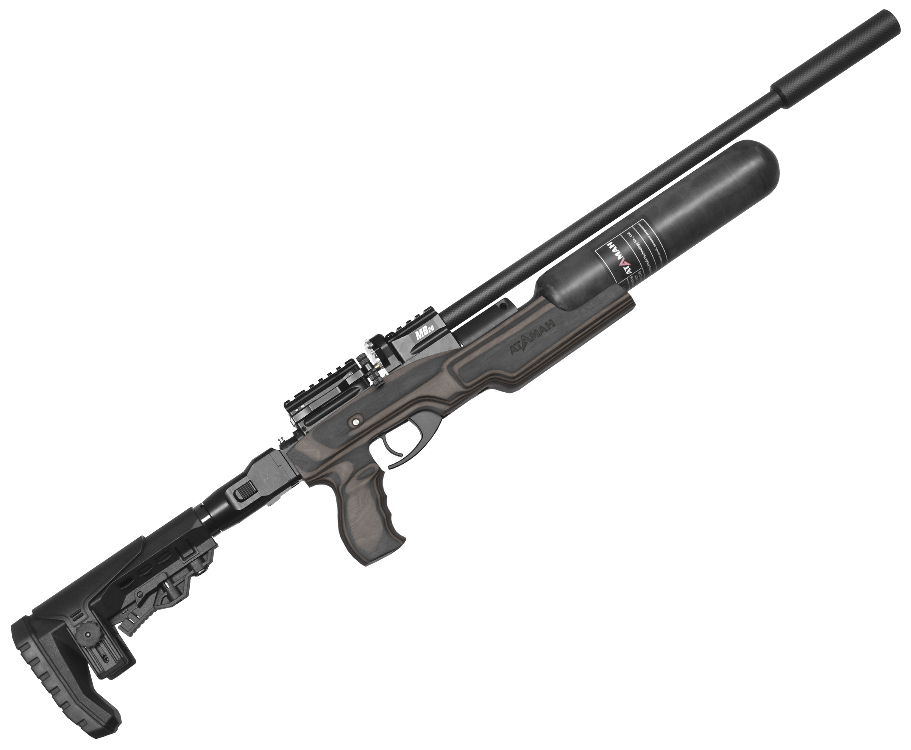 Пневматическая винтовка Ataman MB20 B 625 L21 6.35 мм (прямоток, полнотел, колба, темный ламинат)