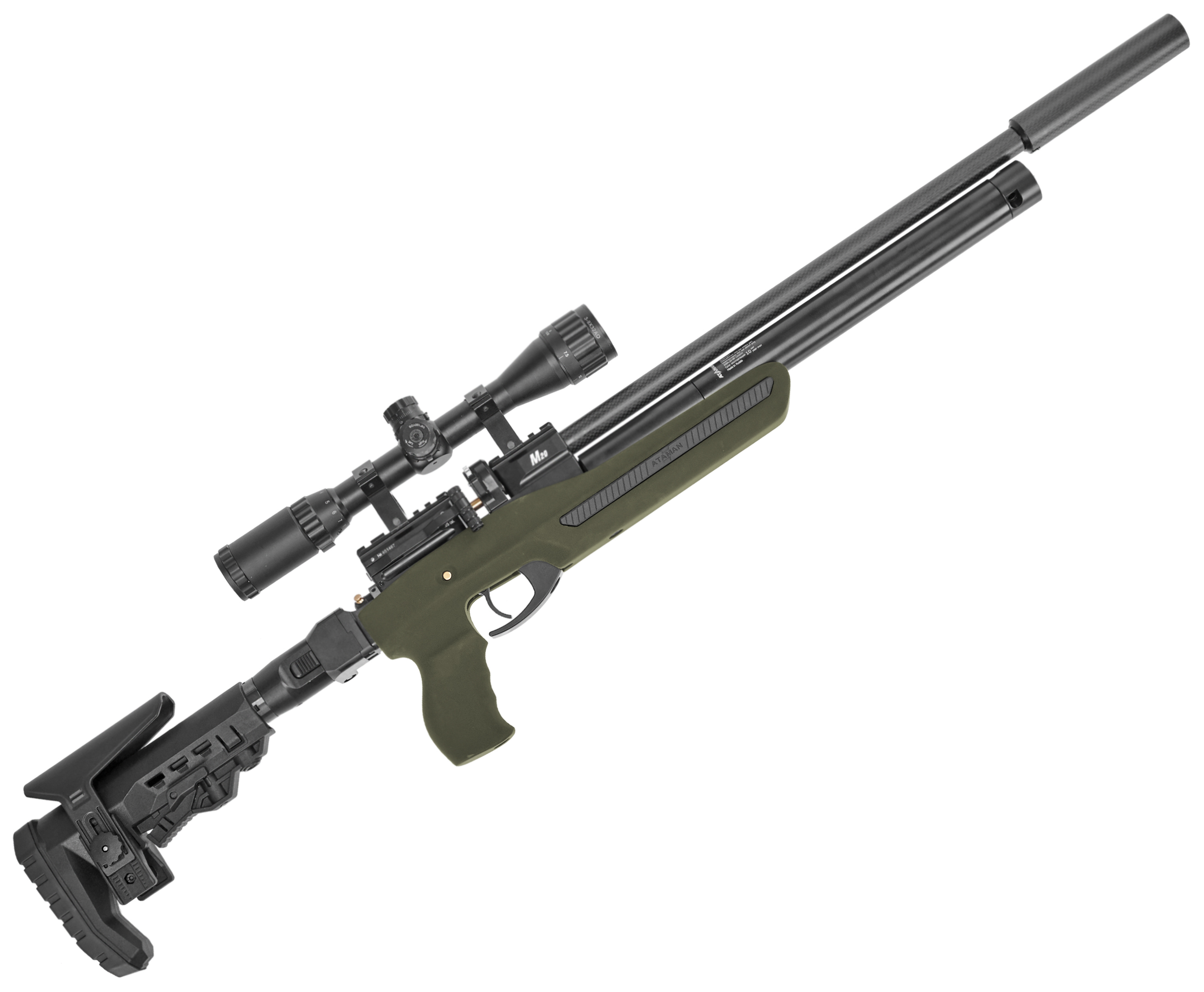 Пневматическая винтовка Ataman M20SD 647 STOV 6.35 мм (редуктор, полнотел, олива, бук, Soft-Touch)