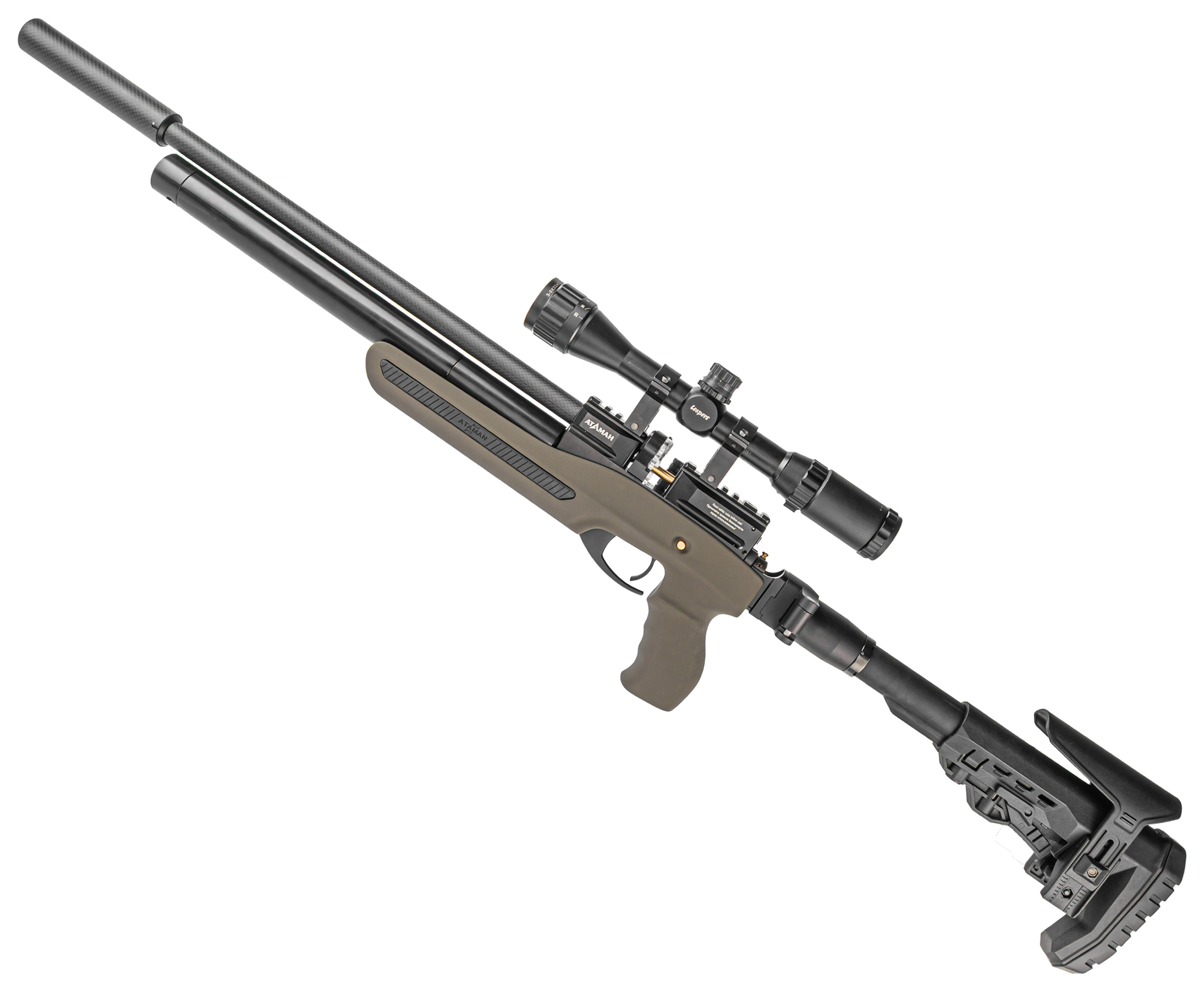 Пневматическая винтовка Ataman M20SD 647 STOV 6.35 мм (редуктор, полнотел, олива, бук, Soft-Touch)